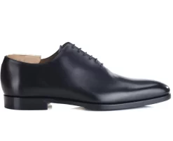 Shoes Bexley Oxford Shoes | Black Men'S Oxford Shoes - Leather Sole With Pad Bellagio Patin Blackblack With Black Waistband