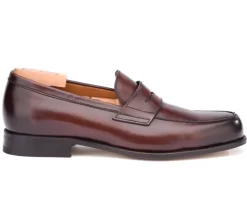Shoes Bexley Loafers | Chocolate Leather Men'S Penny Loafers Wembley Classic Patina Chocolate